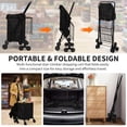thumbnail image 2 of Collapsible Folding Utility Cart with Waterproof Liner, Stair Climbing Grocery Cart Featuring Rear Tri-Wheels and 360° Swivel Wheels, Portable for Laundry, Shopping, Camping, Grocery, Luggage, 2 of 8
