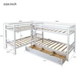 thumbnail image 7 of L-Shaped Twin Bunk Bed with Drawers Wood L-Shaped Corner Bunk Bed Frame with Drawers for 4 Bunk Bed, 7 of 7