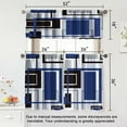 thumbnail image 4 of Navy Blue Kitchen Curtains Tiers and Valances Set 3 Piece for Windows Grey and Black Kitchen Window Curtains Set,Geometric Modern Art Valances for Living Room(36" Tiers Set), 4 of 5