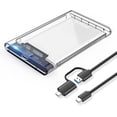 thumbnail image 1 of E USB C 2.5 Hard Drive Enclosure Max 5Gbps External SSD Enclosure Support UASP SATA III Tool Free SATA to USB C Adapter Compatible for WD Seagate 7mm 9.5 mm HDD 2TB Max, 1 of 5