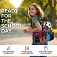 thumbnail image 6 of FKELYI Kids Backpack for Boys 17 Inch School Backpacks Splatter Soccer Print Spacious Bookbag with Multi-Pockets Lightweight Casual Daypack for Elementary Student, 6 of 7