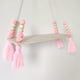 thumbnail image 1 of Estante de pared con borlas y cuentas octogonales de macarrón de estilo nórdico para colgar en la habitación de los niños, almacenamiento creativo para el hogar de madera contrachapada, 1 of 5