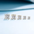thumbnail image 6 of Leander Titanium Stud Earrings Set Hypoallergenic Cubic Zirconia Round Surgical Stainless Steel 4 Prong Stud Earring Jewelry for Women Men, 6 of 7