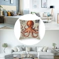 thumbnail image 5 of Acheng Octopus Pillow Cover Retro Coastal Throw Cushion Cover Nautical Decor Rectangular Pillowcase for Couch Sofa  20x20in, 5 of 7