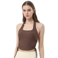 thumbnail image 5 of Chaleco deportivo de yoga sin espalda para primavera y verano, con cordón para mujer, con almohadilla para el pecho y cuello, para correr, 5 of 5