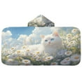 thumbnail image 3 of BZSMCE Towels Kids Hooded Beach Towel White Cat Among Daisies Pool Bath Towel Soft, 3 of 7