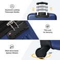 thumbnail image 4 of Euroco 3 Piece Luggage Sets with Spinner Wheels, ABS Expandable Hardshell Lightweight Suitcase Set with TSA Lock, Carry On Travel Luggage,Checked Large Suitcase(20"/24"/28"),Blue, 4 of 8
