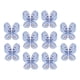 thumbnail image 5 of 20 piezas de papel de regalo de flores, envoltorio floral, adorno de alas de mariposa, manualidades de bricolaje, papeles de embalaje para regalos, Azul, 5 of 8