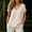 013Khaki, variant on Womens Rolling 3/4 Length Sleeve Tops Dressy Casual Linen Blouse Double Layer Business Work Tunic Shirts
