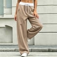 thumbnail image 3 of Guluxicc Women's Sweat Pants with Pockets Elastic Waist Drawstring Long Wide Leg Trousers for Everyday Fall Winter, 3 of 6