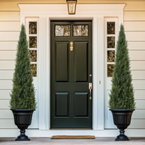 Danolapsi Artificial Topiary Cedar Trees 3FT Tall,Outdoor Indoor Faux Pine Shrubs Plants,Fake Cypress Trees Potted Faux Evergreen Plants,Realistic Fake Plants for Outdoor Indoor Front Porch Garden