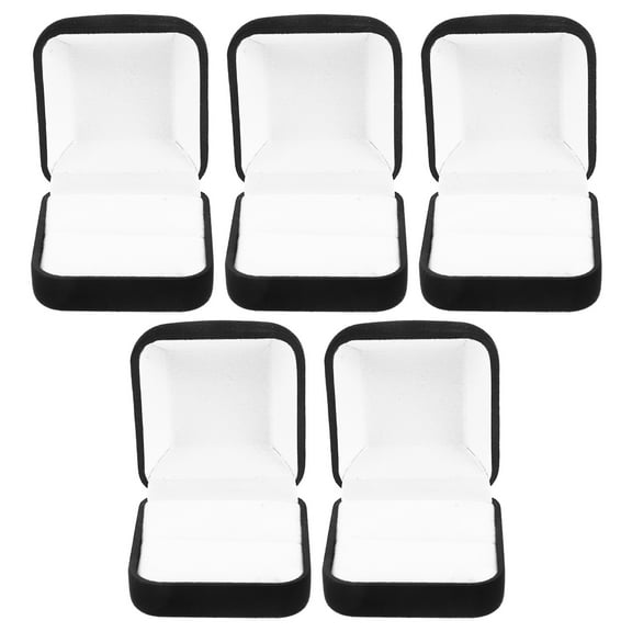 5pcs Flocking Ring Box for Proposal Engagement Wedding