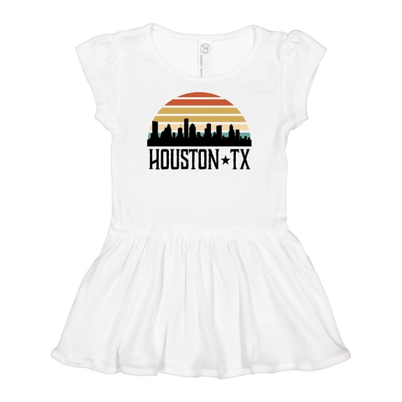 Inktastic Houston Texas Skyline Retro Girls Baby Dress