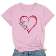 thumbnail image 1 of Meichang T-Shirts de la Saint-Valentin pour Femmes Mignons avec Cœur d'Amour T-Shirts Graphiques de Fête Manches Courtes Hauts Col Rond Coupe Ample T-Shirts Tendance T-Shirts, 1 of 3
