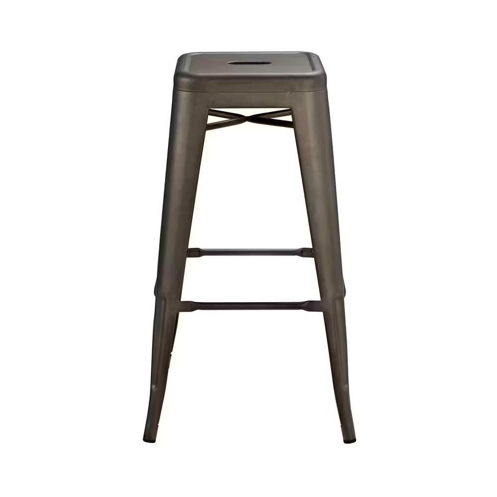 Heavenly Collection Gunmetal Metal Counter Stool