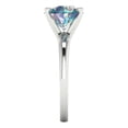 thumbnail image 3 of 2.5 ct Round Cut Blue Moissanite Solitaire 14K White Gold Womens Engagement Ring, 3 of 5
