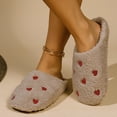 thumbnail image 6 of Women'S Slipper Heart Love Dots Indoor Outdoor House Slipper Fuzzy Fluffy House Shoes Valentine'S Day Gift Cute Flat Slides Khaki US: 8, 6 of 9