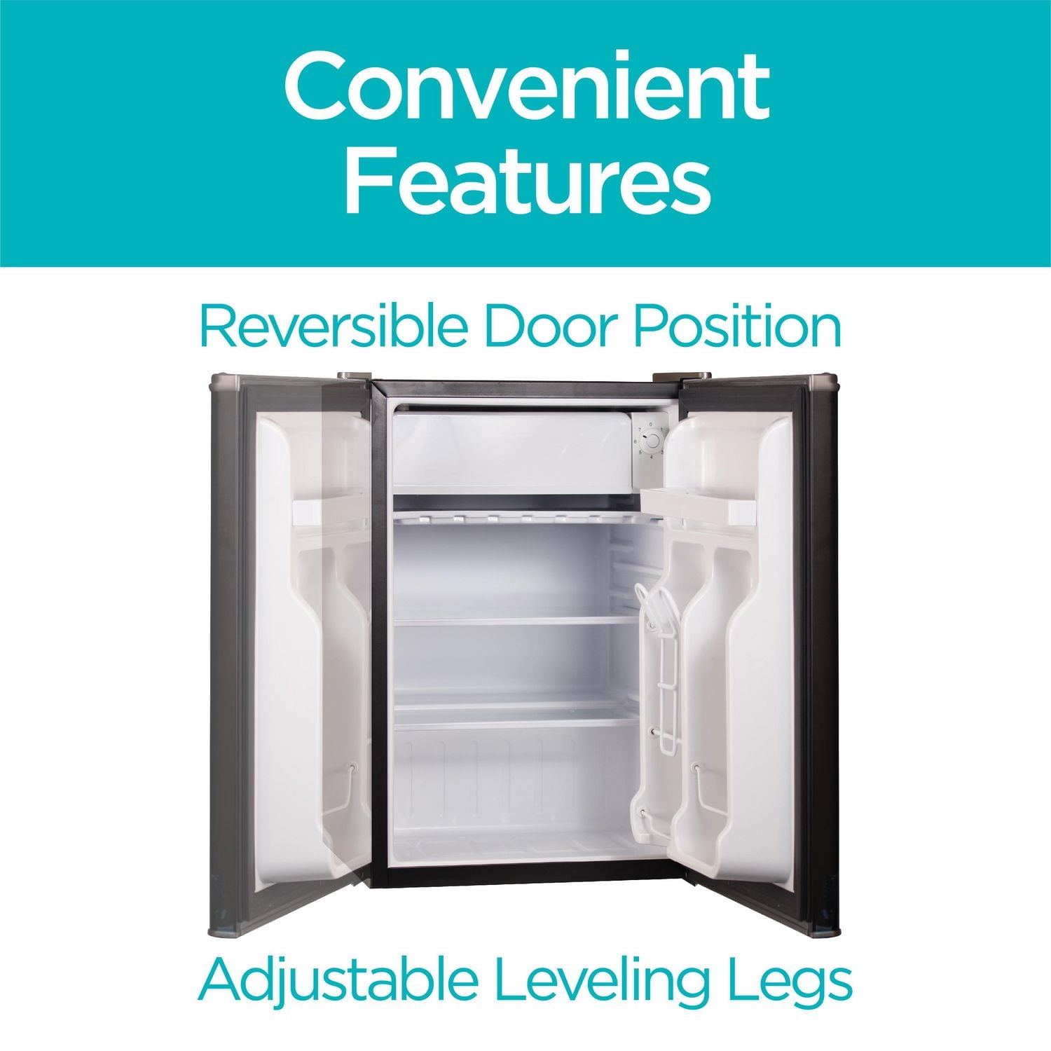 Black + Decker BCRK25B Réfrigérateur compact Energy Star Mini-réfrigérateur à porte unique avec congélateur, 2,5 pieds cubes, noir