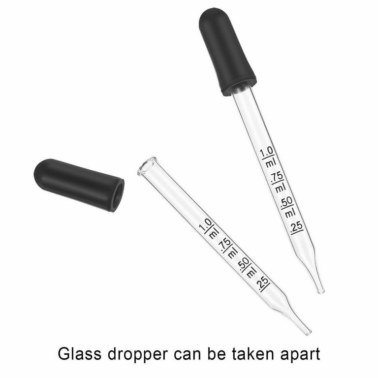 RABBITH Reusable Medicine Dropper Glass Liquid Droppers1ml/0.04oz Capacity  Home Use