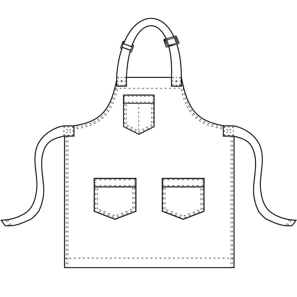 Chef Code 34" Long Denim Apron with Adjustable Neck