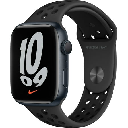 Restored Apple Watch Nike Series 7 (GPS + Cellular) 45MM Midnight Aluminum Case with Anthracite/Black Nike Sport Band - MKJL3LL/A (Refurbished)
