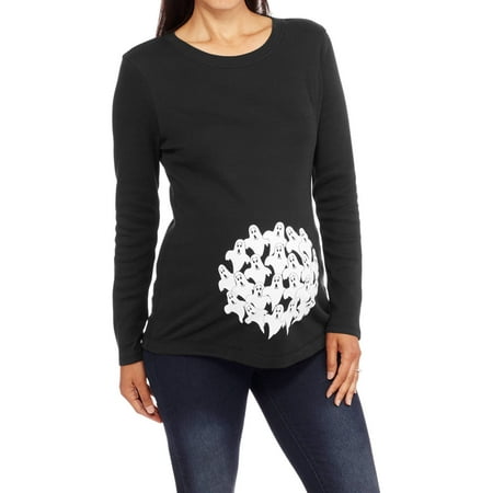 Maternity Halloween Ghosts Long Sleeve Graphic Tee