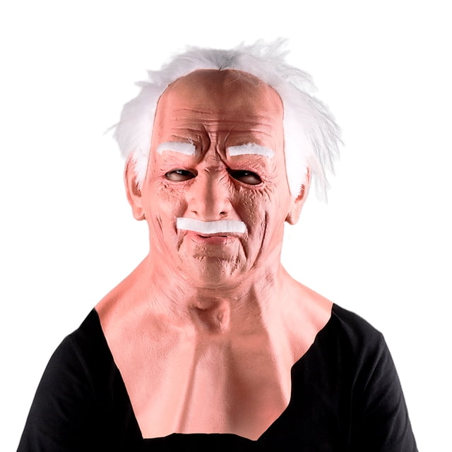 Cubierta facial de látex para Halloween, accesorio para la cabeza de anciano para mascarada.