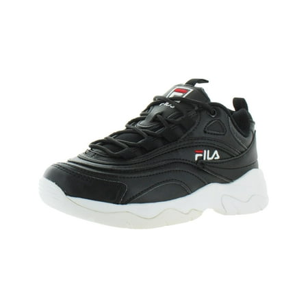 Fila Womens Fila Ray Faux Leather Trainers Black 6.5 Medium (B,M)