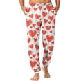 thumbnail image 2 of Domuza Valentines Day Mens Pajamas Cute Hearts Stretch Waist Drawstring Jogger Pjs Trousers Lightweight Relaxed Fit Lounge Sleepwear Watermelon Red M, 2 of 7
