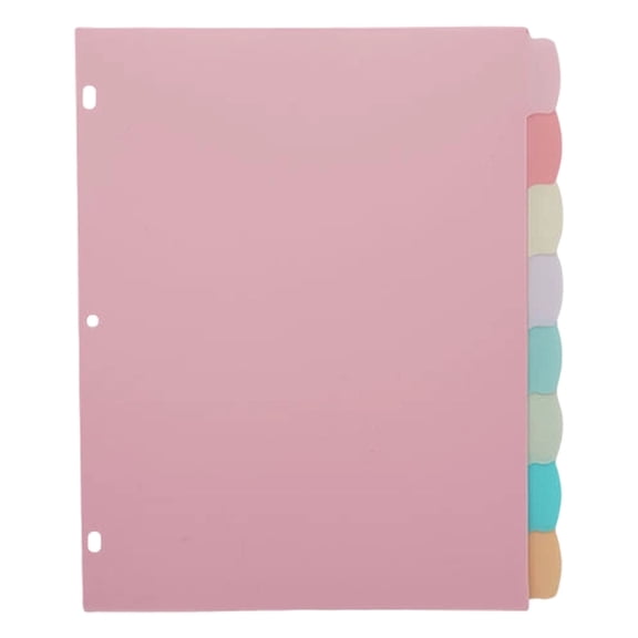 File Dividers,3 Hole Plastic File Dividers,Big Tab Write & Erase Plastic Dividers,3 Ring Binder Dividers with Tabs,Plastic File Dividers Binder Index Dividers with Tab,A4 Letter Size,8 Sheets