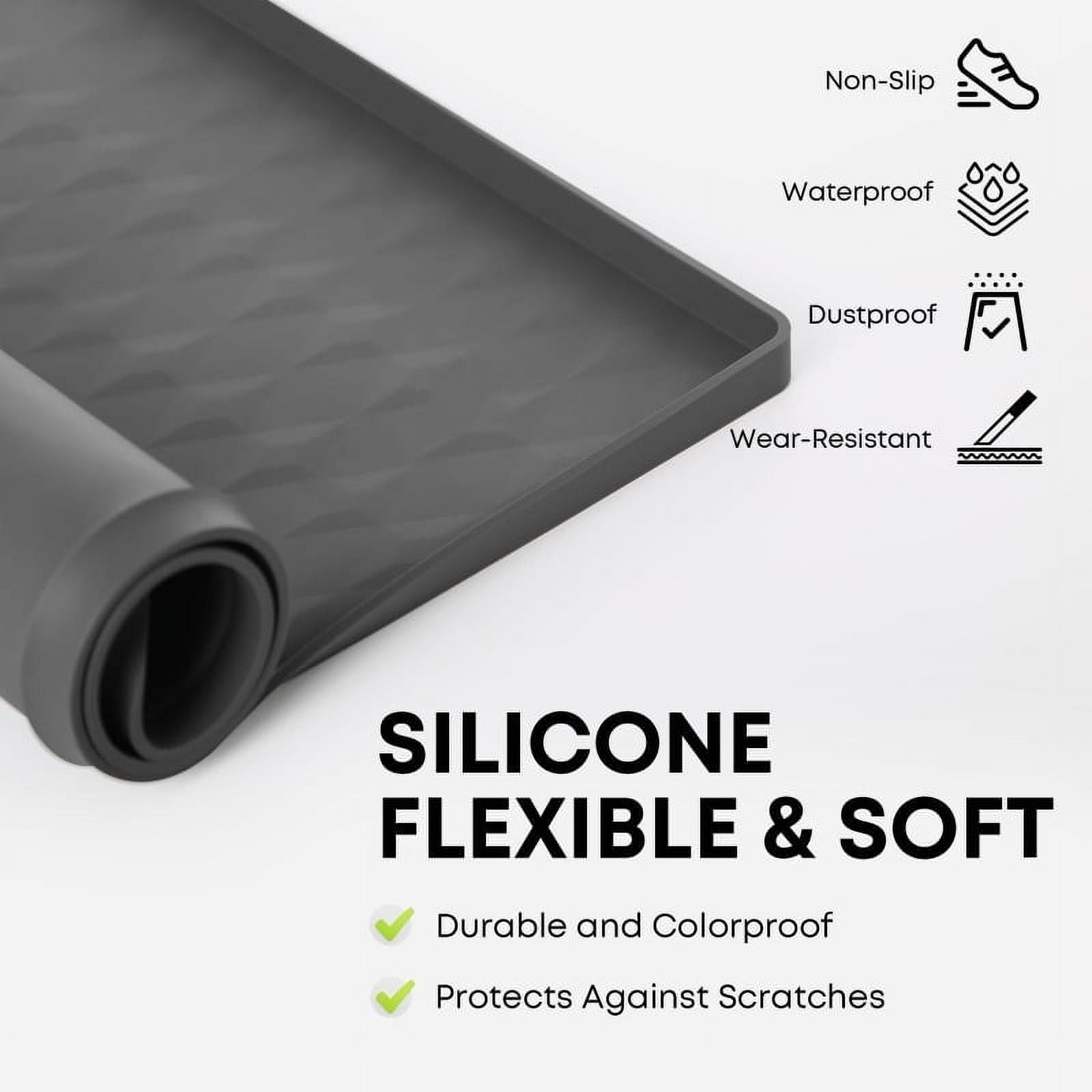2 PCS Washer and Dryer Covers for the Top, 26" x 18"Washer and Dryer Top Protector Mat, Protective Silicone Rubber Mat, Non Slip Quick Drying Washer Dryer Cover for Home Kitchen Laundry Room