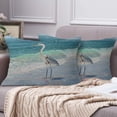 thumbnail image 2 of Decorative Throw Pillow Cover Rectangle Size 12x20 Inches Blue Heron Beach Sea Wave Watercolor Painting Decor Pillowcase with Hidden Zipper Decor Cushion Covers Set of 2, 2 of 6