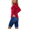 thumbnail image 4 of ToBeInStyle Women's L.S. Knit With Sheering Back Neck Detail - Burgundy - Medium, 4 of 6