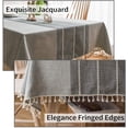 thumbnail image 3 of Tassel Cotton Linen Tablecloth-Light Grey-90*90, 3 of 5
