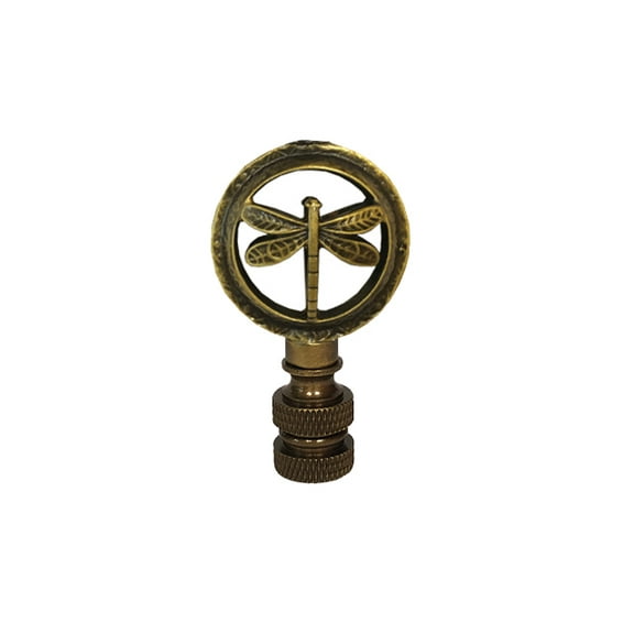 Royal Designs, Inc. Decorative Dragonfly Lamp Finial, F-5093-AB-1, Antique Brass, Single