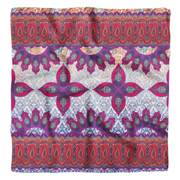 Phagun Blue Floral & Paisley Pure Silk Printed Scarf Square Dupatta Head Neck Wrap Bandanas For Women