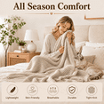 thumbnail image 2 of Unikome Knit Throw Blanket 50" x 60", Soft Lightweight Blanket for Couch, Sofa and Bed, Breathable All Season Decorative Throw, Khaki, 2 of 7