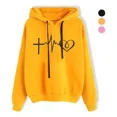 thumbnail image 1 of Moda Mujer Sudadera Con Capucha Sudaderas Corazón Cruzado, 1 of 5
