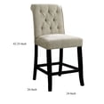thumbnail image 2 of Modern Counter Height Chairs - Fabric Upholstered Bar Stools - Ivory & Black - Set of 2, 2 of 4