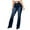 Dark Blue, variant on UJNDER Women's Mid Rise Flare Jeans Bootcut Denim Pants Slim Fit Comfort Trousers Black S