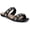 Black/Gold, variant on Women's Frida Studded Square Toe Flat Slide Sandals