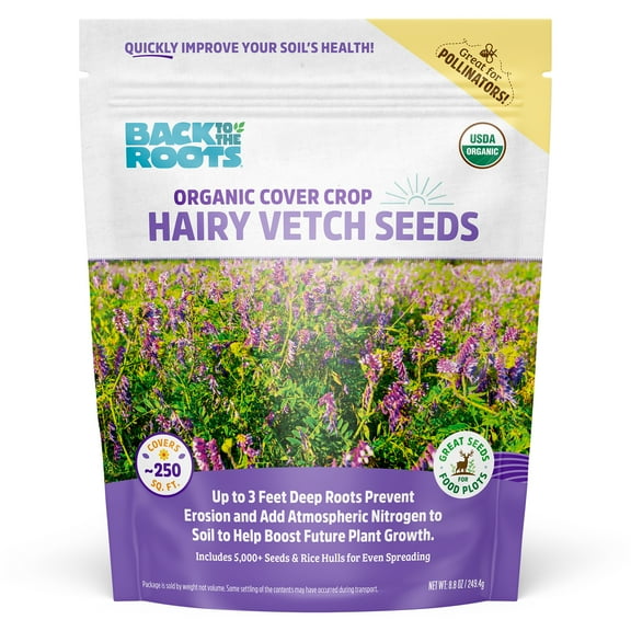 Back to the Roots Organic Hairy Vetch Cover Crop Seeds, covers ~250 sq. ft.