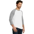 thumbnail image 4 of District Made Mens Perfect Tri 3/4 Sleeve Raglan-XL (Grey Frost/ White), 4 of 6