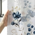 thumbnail image 6 of Navy Blue and Gold Flower Shower Curtain, Boho Watercolor Floral Leaves Cute Fabric Shower Curtains Set for Bathroom Decorative with Hooks 72 X 72 inch Beautiful Bath Decor, 6 of 6