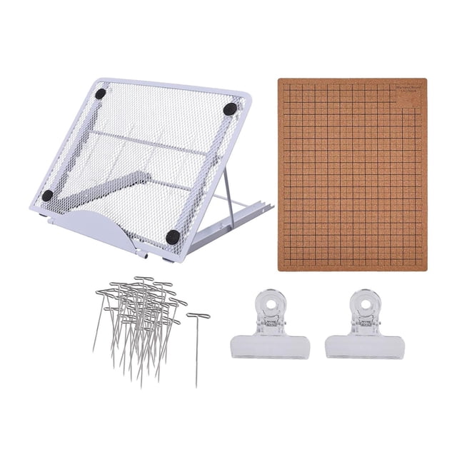 1 Juego Macramé Incluye Tablero Macramé Soporte Metálico con Ángulo Ajustable 50 Pines Y 2 Clips Material Reutilizable Adecuado para Proyectos de Manu 407 x 306 cm