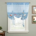 thumbnail image 2 of Coastal Blue Striped Tie Up Curtains for Windows, Balloon Window Shades, Ocean Sea Summer Starfish Coral Shells Kitchen Window Treatments Roll Up Curtain for Basement/Nursery 52"x45", 2 of 8
