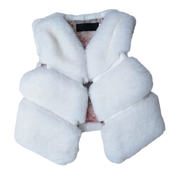 Girls and Toddler Furry Jacket Vest Sleeveless Sherp𝐚 Dress Coat Kids Trendy Princess Winter Warm Waistcoat Cute Cardigan