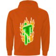 thumbnail image 5 of Billie Eilish Unisex Pullover Hoodie: Airbrush Flames Blohsh (Back Print), 5 of 11