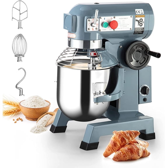 Towallmark 15QT Commercial Food Mixer, 600W 110V 3 Speeds Dough Mixer, Stainless Steel Bowl With Safety Guard, Heavy Duty Mixing Machine For Bakeries Restaurants Schools