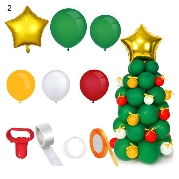 1 Set Portable Balloon Easy Use Emulsion Decorative DIY Xmas Tree Film Balloon for Friends